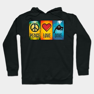 Peace Love Dive Scuba Diving Lovers Men Women Divers Funny Hoodie